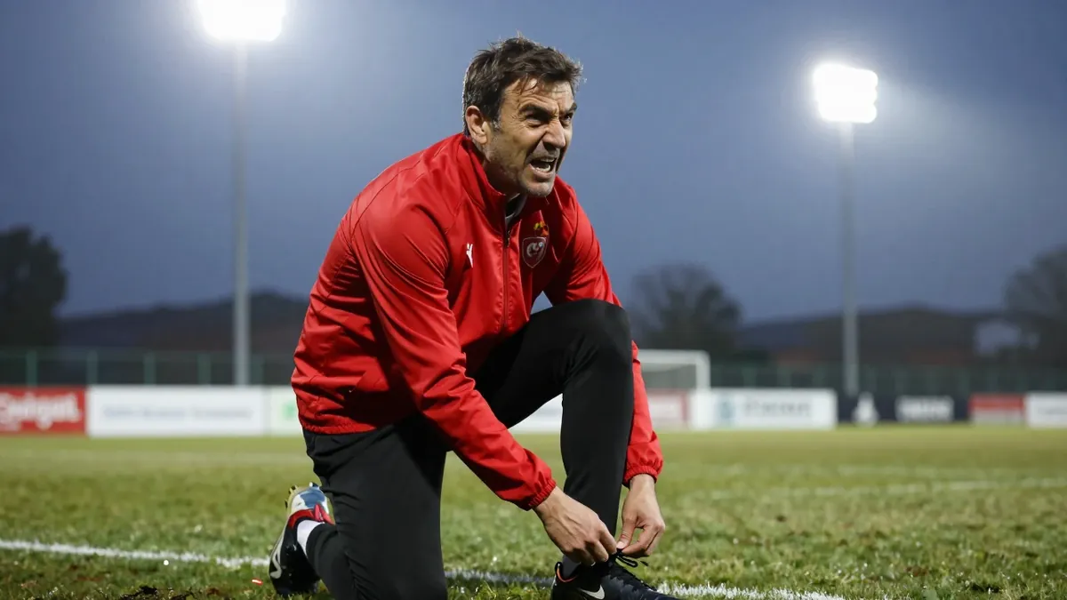 Atletico Madrid's former captain and current assistant coach Gabi made an obscene gesture toward Real Madrid's Antonio...